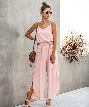 Amazon.com: ECOWISH Women Long Pants Jumpsuit: Spring Dressy